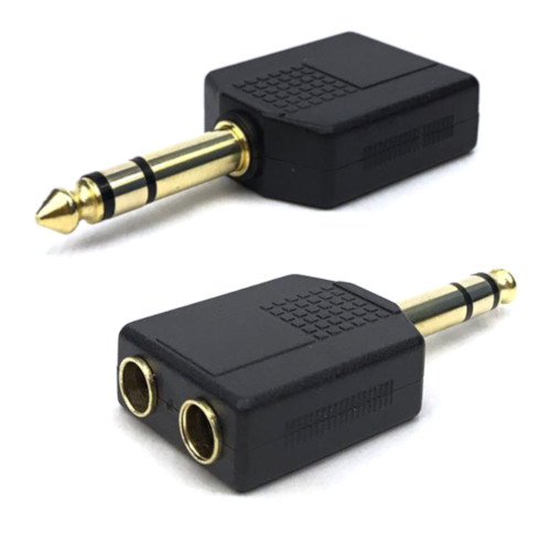 6.3mm Audio Plug Stereo To 6.3mm Audio Double Jack Stereo Gold